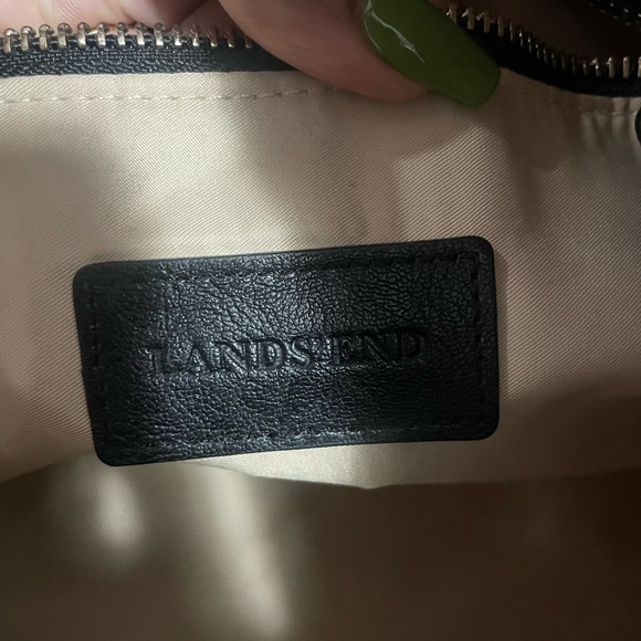 NWOT Lands End Tote/Shoulder bag in Black & Gray - Picture 7 of 9